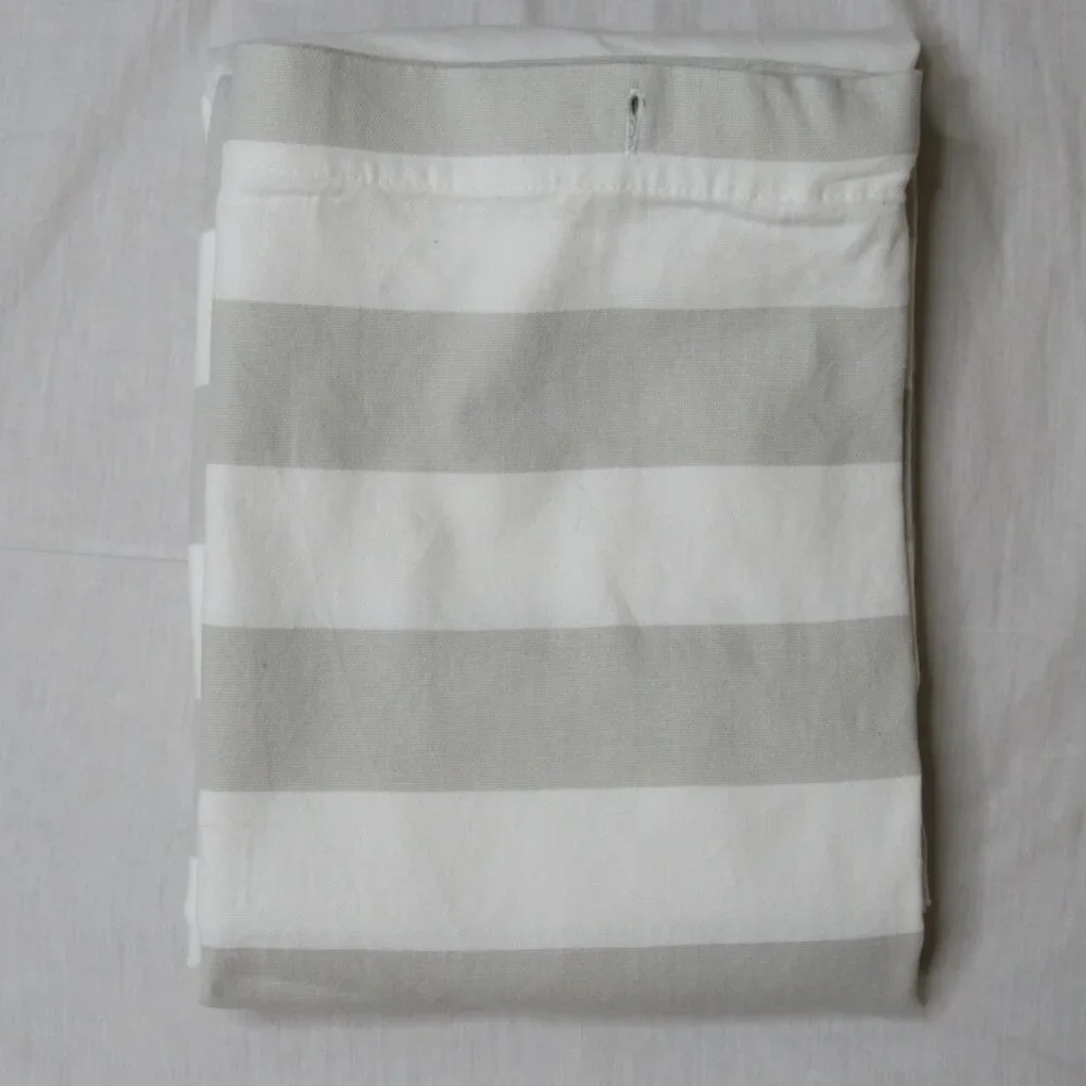 Lauren Ralph Lauren Gray White Stripe Shower Curtain Cotton
